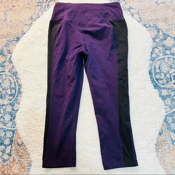 Nike Swoosh Purple and Black Athletic Leggings - Picture 7 of 11